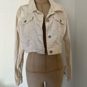 White House Black Market Light Tan Jean Jacket